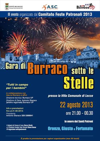 burraco Sotto Le Stelle - 22 Agosto 2013 - Lecce 